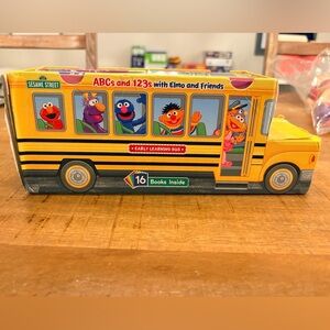 Sesame Street ABCs and 1 2 3s w/Elmo and friends 16 books in school bus